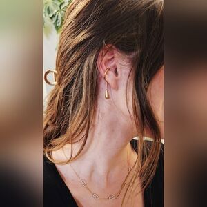 Elegant Gold Drop Cuff Earring